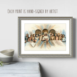 The Last Supper - Sacred Art Print in Watercolors
