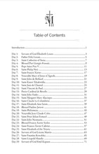 Load image into Gallery viewer, In this second volume of Mary and the Saints, journey with 33 new saints and others as they teach us about the important role Mary wants to play in our lives.
