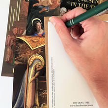 Load image into Gallery viewer, The Joyful Mysteries: Gold Foil Art Prints (Set of 5) - Thy Olive Tree - Art Prints -  Catholic Gifts
