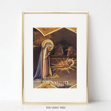 Load image into Gallery viewer, The Nativity: Gold Foil Art Print - Thy Olive Tree - Art Prints -  Catholic Gifts
