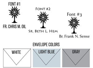 Personalized Catholic Stationery for Priests and Religious / Ordination Gift / Monstrance - Thy Olive Tree - Stationery -  Catholic Gifts