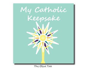 [Standard Paperback] "My Catholic Keepsake" Baby / Child's Memory Book - Monstrance Cover - Thy Olive Tree - Baby Memory Book -  Catholic Gifts